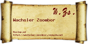 Wachsler Zsombor névjegykártya